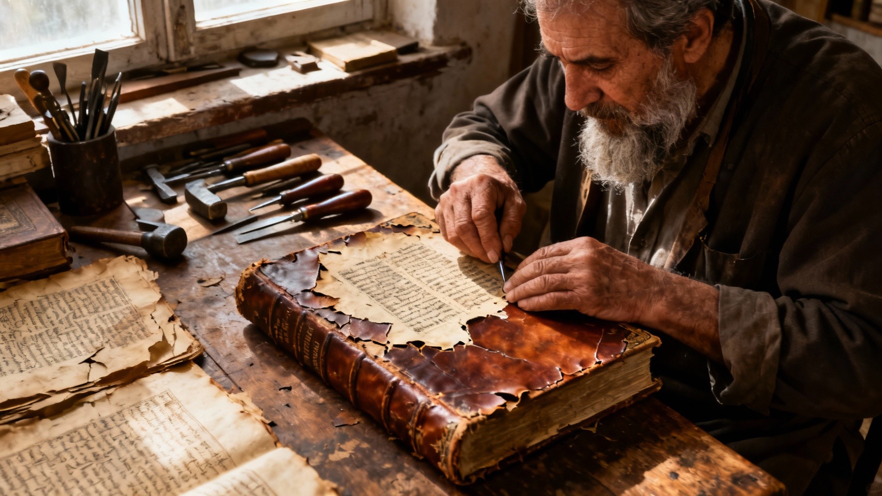Free Restoring Ancient Books Image - Restoration, Bookbinding, Artisan ...