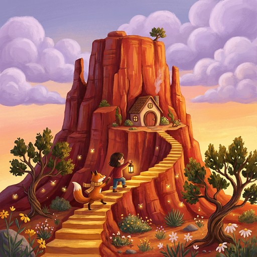 Stone Path Texture Png This storybook-style fairytale illustration shows a tall red rock mesa ...