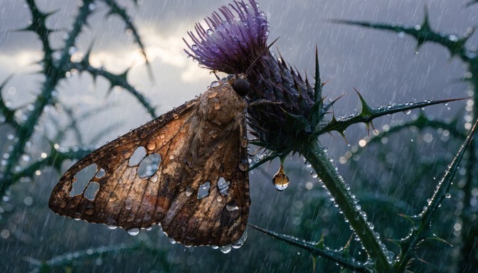Free Storm-Battered Moth Survives Image - Moth, Insect, Thistle ...