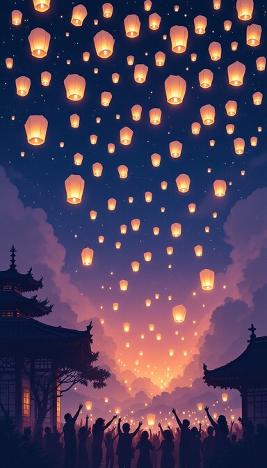 Free Lanterns Light Sky Image - Lanterns, Festival, Night | Download at ...