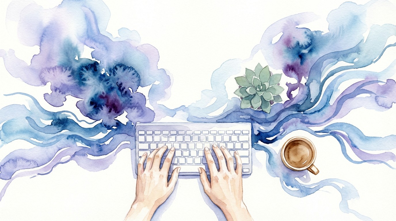 Free Creative Flow State Image - Watercolor, Illustration, Keyboard ...