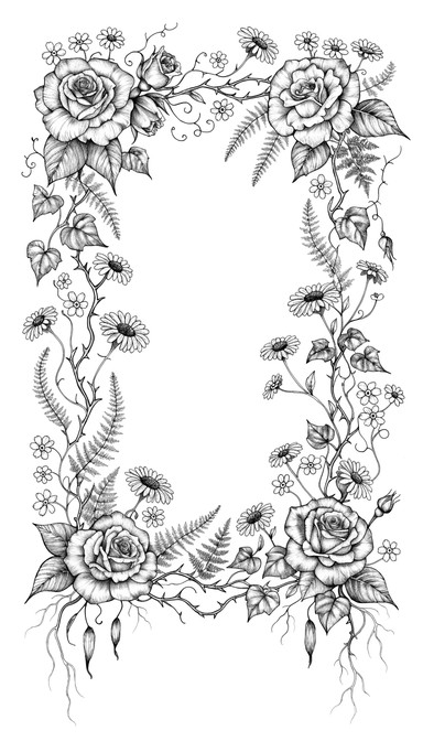 Free Floral Tattoo Border Image - Botanical, Floral, Roses | Download ...
