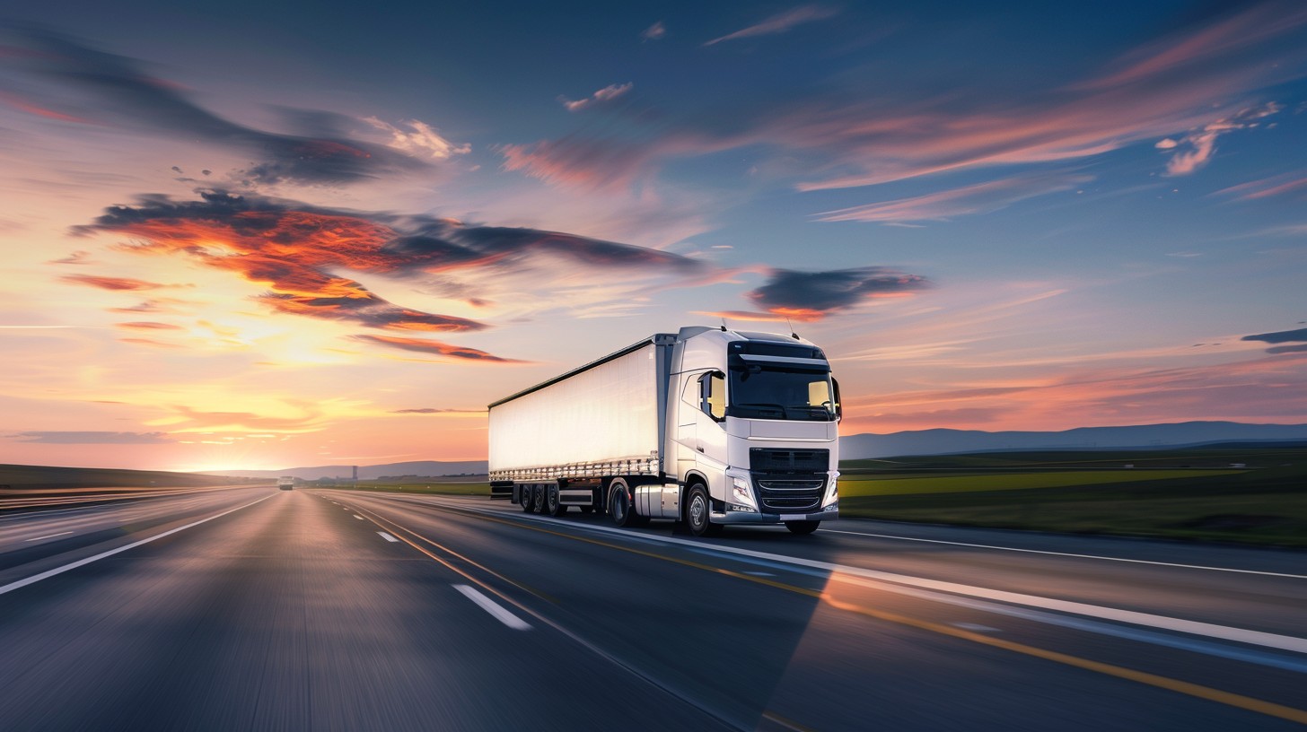 Free Speeding Delivery Truck Image - Truck, Highway, Sunset | Download ...
