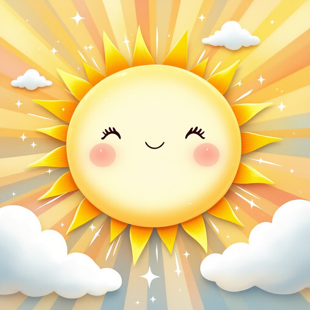 Free Smiling Sun Shines Image - Sun, Sunshine, Kawaii | Download at ...