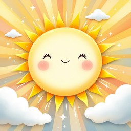 Free Smiling Sun Shines Image - Sun, Clouds, Rays | Download at StockCake