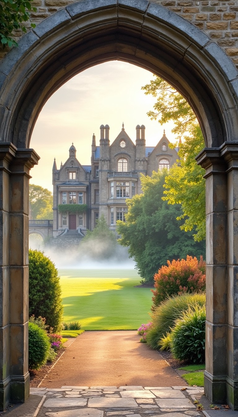 Free Manor Morning Mist Image - Manor, Archway, Mist | Download at ...