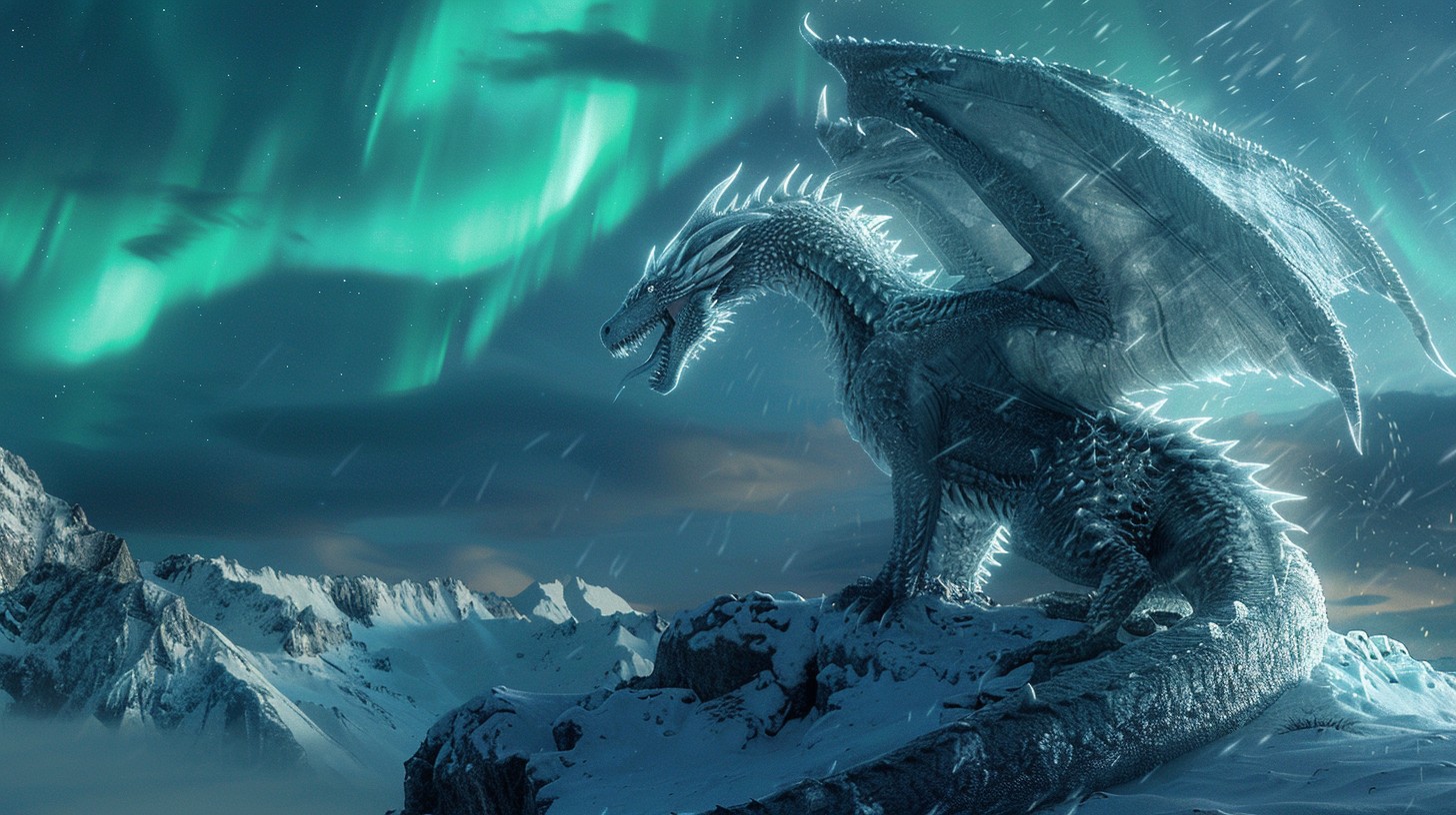 Free Majestic Winter Dragon Image - Dragon, Aurora, Snow | Download at ...