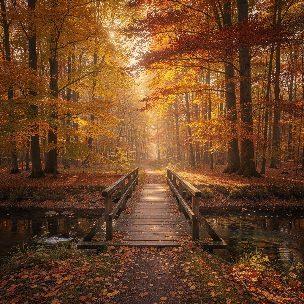 Free Autumn Bridge Serenity Image - Autumn, Fall, Forest | Download at ...