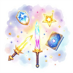 Magic Weapon Stars Free Magical Weapons Dance Image - Magical, Sword, Shield | Download at ...