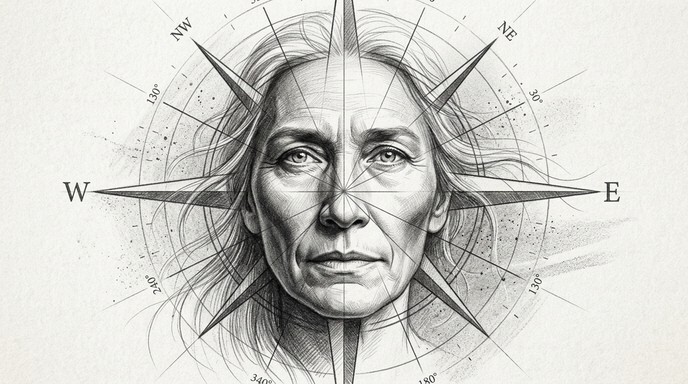 Free Directional Portrait Art Image - Portrait, Compass, Graphite ...
