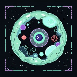 Free Mint Purple Cell Image - Cell, Biology, Pixel | Download at StockCake