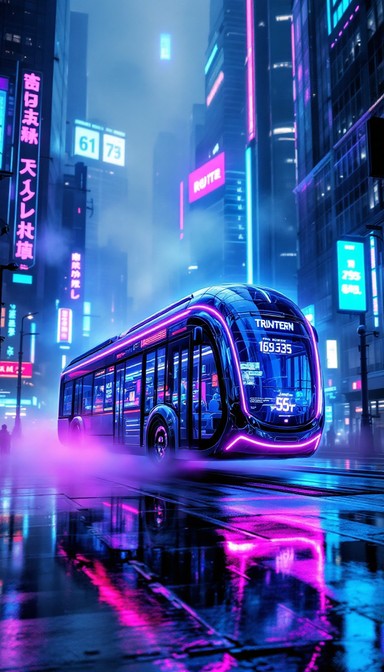 Free Neon Bus Dreams Image - Cyberpunk, Neon, Futuristic | Download at ...