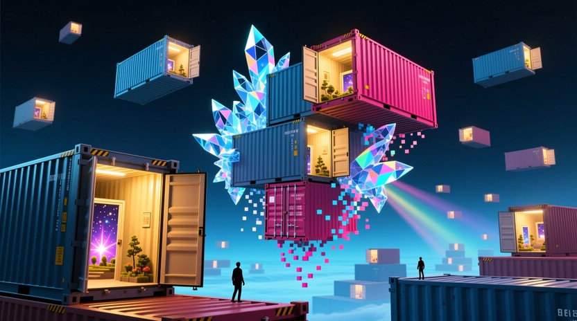 Free Container Tetris Dreamscape Image - Containers, Tetris, Surreal ...