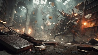Library Battle Free Library Under Fire Image - Library, Battlefield, War | Download at ...