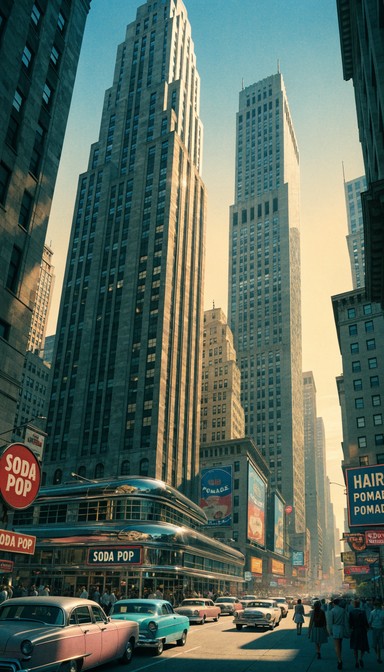 Free Golden Fifties Cityscape Image - 1950s, Vintage, Retro | Download ...