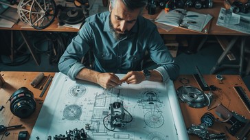 Free Engineer Reviewing Plans Image - Engineer, Blueprint, Workshop ...