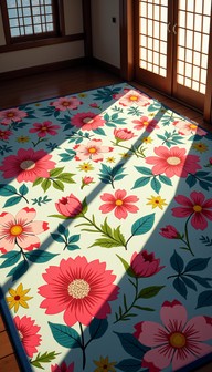 Japanese Pattern Rug Background Free Vibrant Japanese Rug Image - Floral, Japanese, Rug | Download at ...