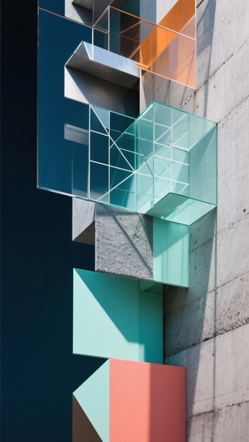 Free Colorful Cubic Projections Image - Geometric, Architecture ...