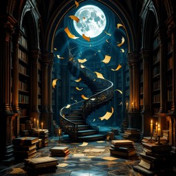 Free Moonlit Magical Library Image - Gothic, Library, Moonlight ...