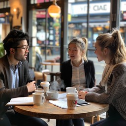 Free Cafe Conversation Trio Image - Friends, Cafe, Conversation ...