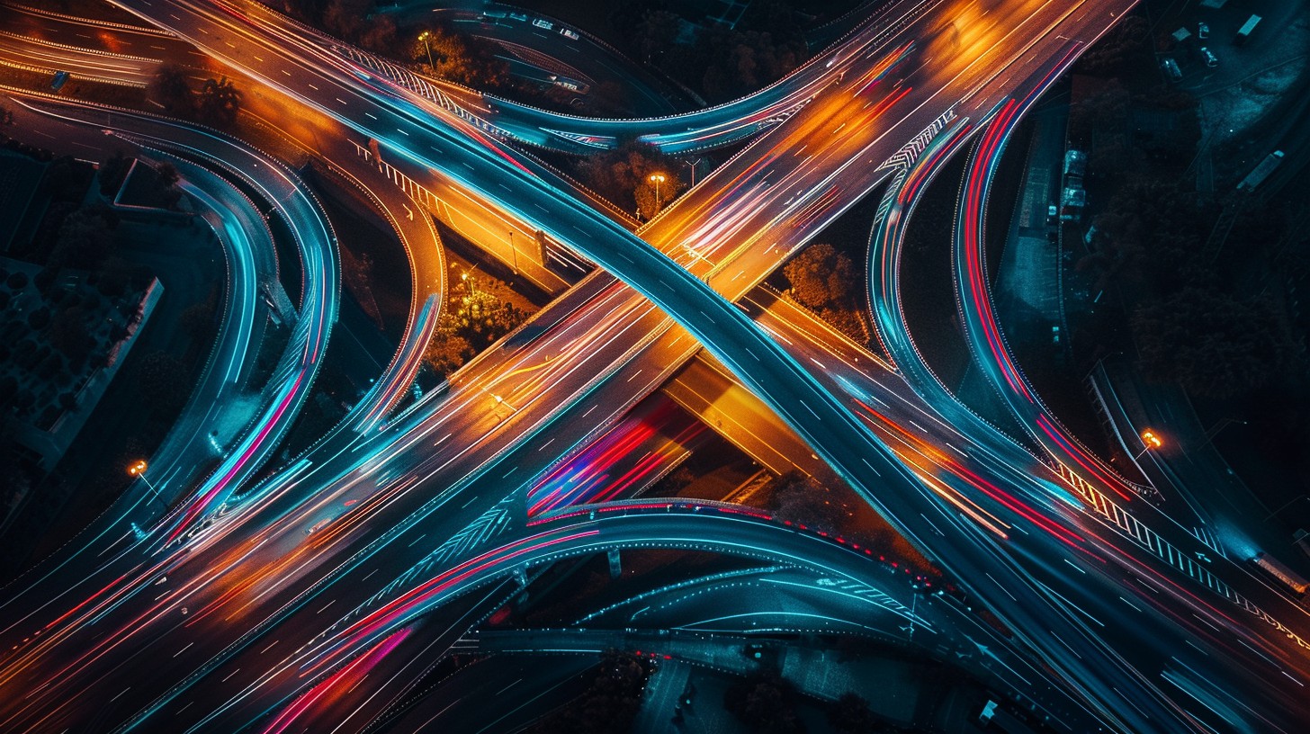 Free Vibrant Highway Intersection Image - Traffic, Intersection ...