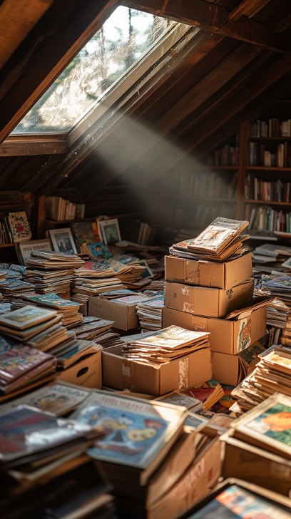 Free Sunlit attic library Image - Attic, Sunlight, Books | Download at ...