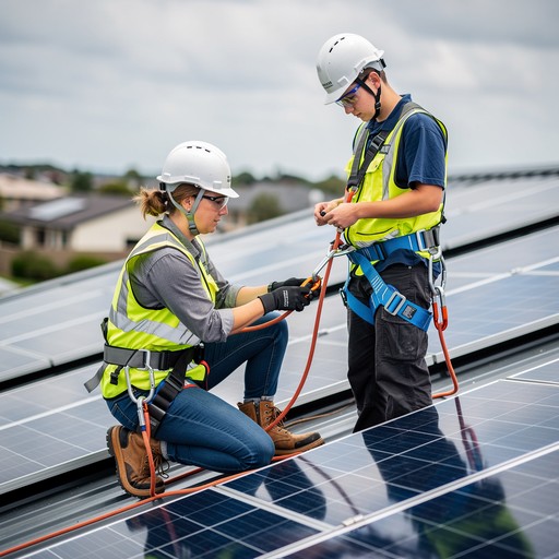 Apprentices Solar Free Teaching Roof Safety Image - Mentorship, Safety, Rooftop ...