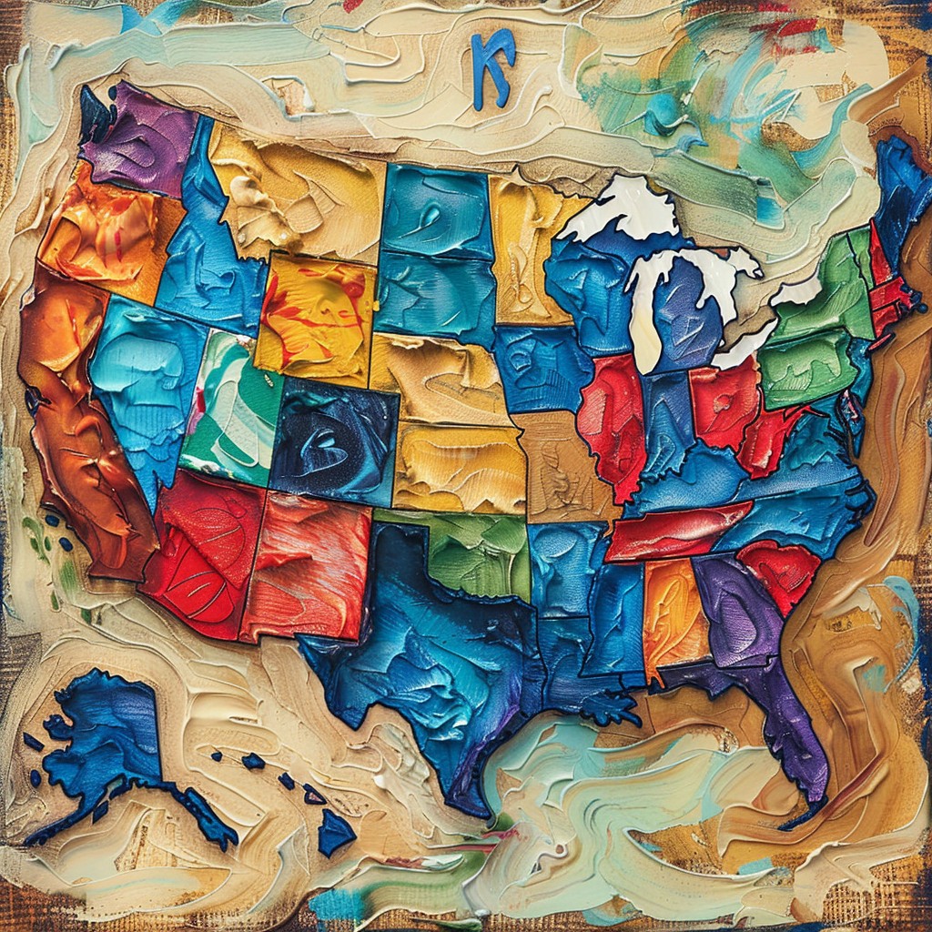 Free Colorful USA Map Image - Colorful, Art, Map | Download at StockCake