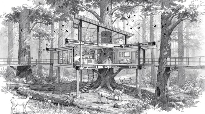 Treehouse Visualization Free Forest Treehouse Architecture Image - Treehouse, Architecture ...