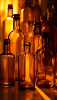 Free Glowing Amber Bottles Image - Bottles, Amber, Glass | Download at ...
