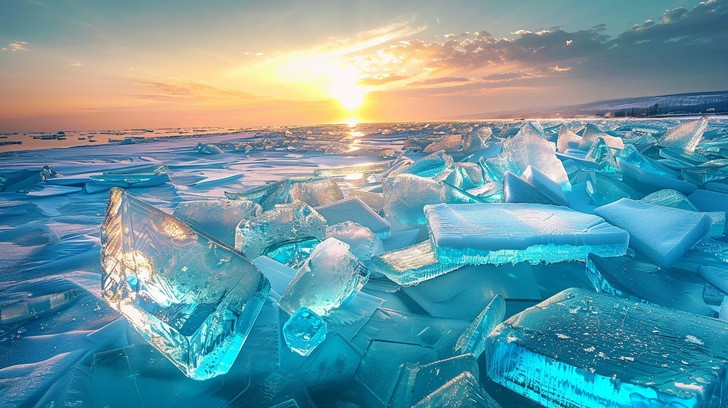 Ice Reflecting Rays Free Icy Sunrise Beauty Image - Sunrise, Ice, Landscape | Download at ...