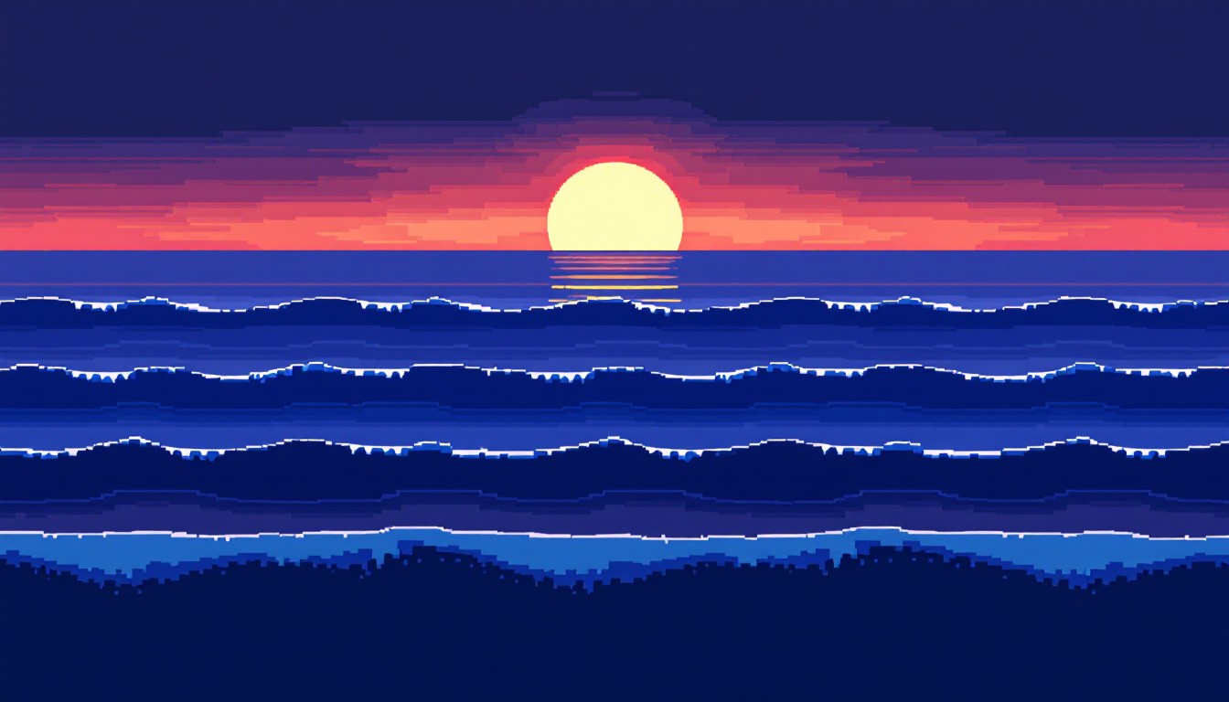 Free Pixel Ocean Sunset Image - Pixel, Ocean, Sunset | Download at ...