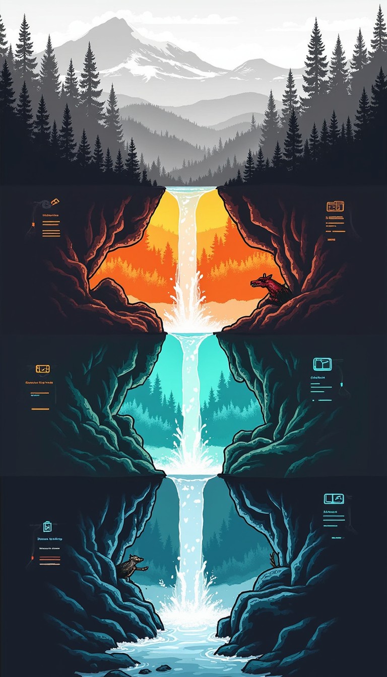 Free Cascading Color Transformation Photo - Waterfall, Transformation ...