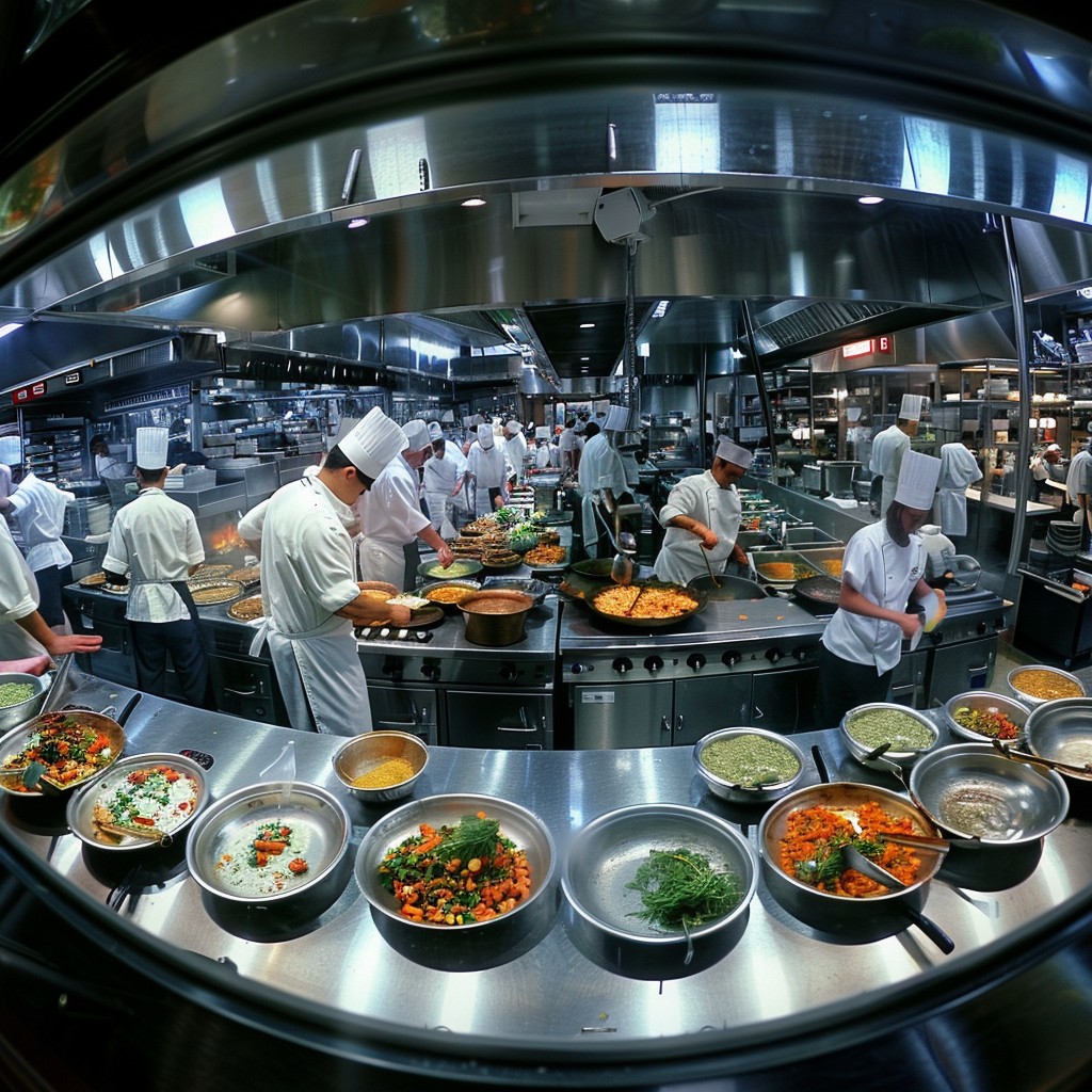 Free Bustling Kitchen Scene Image - Kitchen, Chefs, Cooking | Download ...