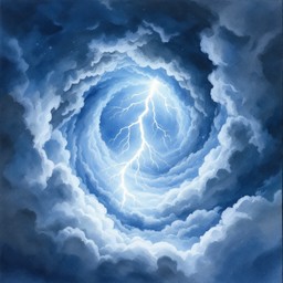 Free Lightning Pierces Sky Image - Lightning, Storm, Watercolor ...
