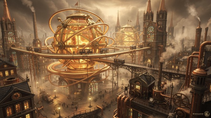 Steampunk Complex Free Steampunk Reactor City Image - Steampunk, Victorian, Cityscape ...