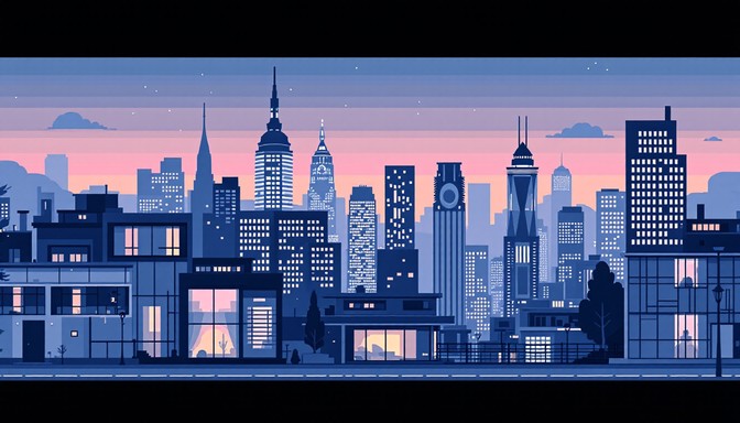 Free Twilight Urban Geometry Image - Cityscape, Skyline, Skyscrapers ...