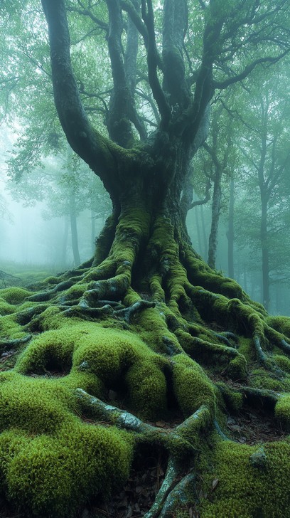 Tree Myst Free Mystical Forest Tree Image - Tree, Moss, Fog | Download at StockCake