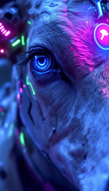 Free Cybernetic Bovine Eye Image - Cyberpunk, Bioluminescent ...