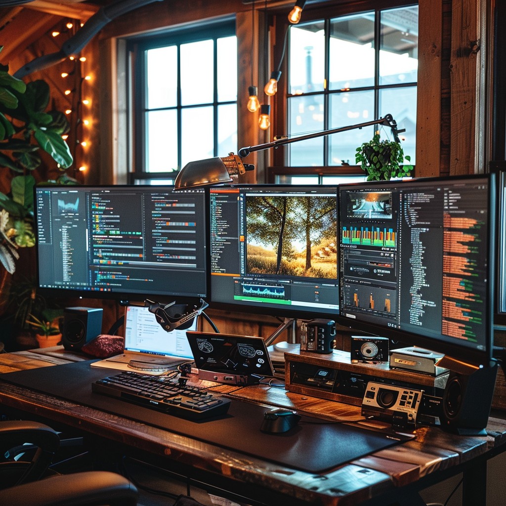 Workspace Monitor Free Techie Workspace Haven Image - Technology, Workspace, Monitors ...