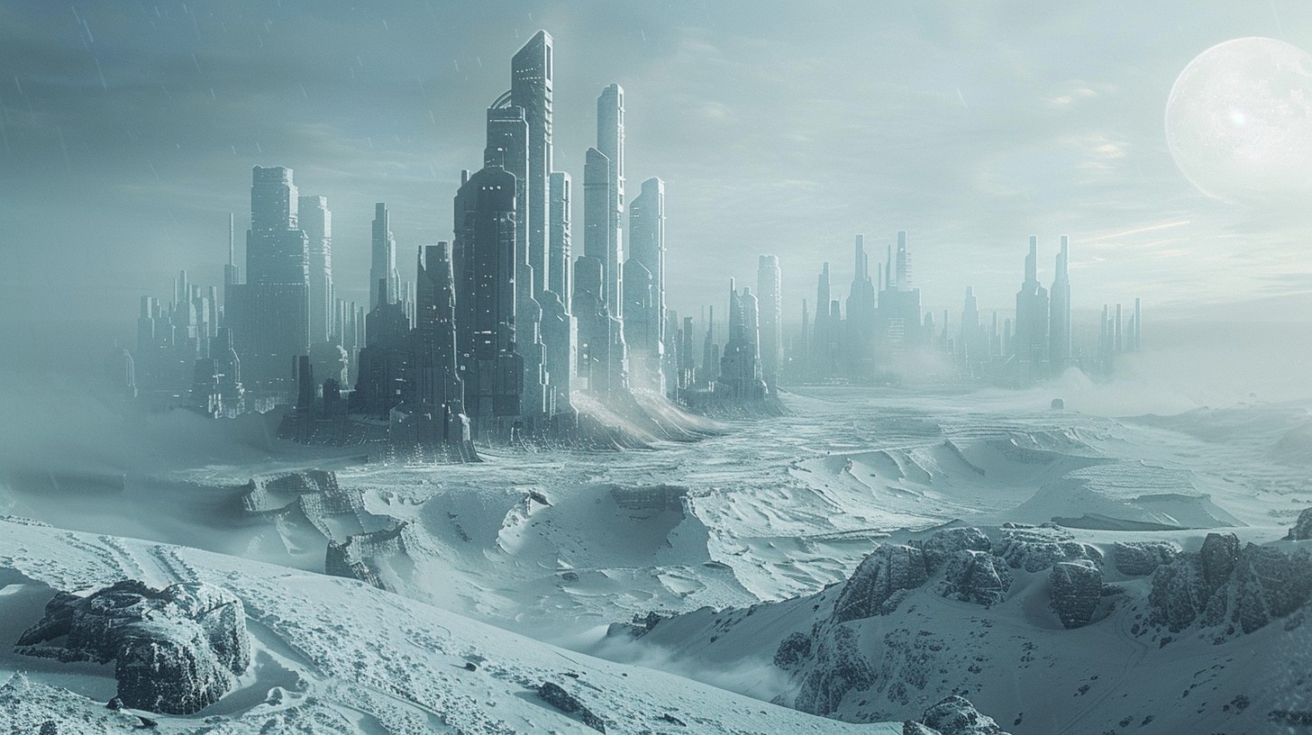 Free Futuristic Ice City Image - Cityscape, Frozen, Skyscrapers ...