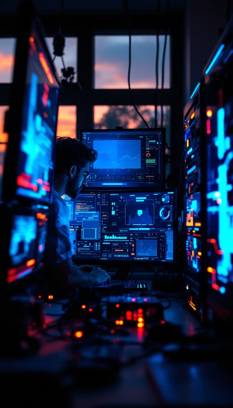 Tech Image Large Size Free Glowing Tech Space Image - Technology, Servers, Screens | Download ...