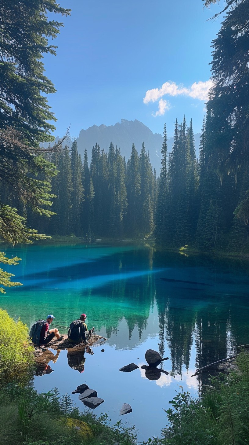 Free Serene Lake View Image - Lake, Nature, Forest | Download at StockCake