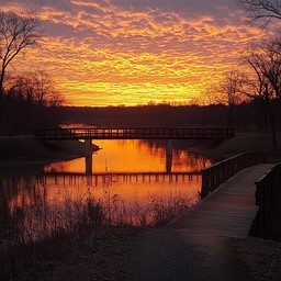Free Sunset Bridge Reflection Image - Sunset, Bridge, Reflection ...