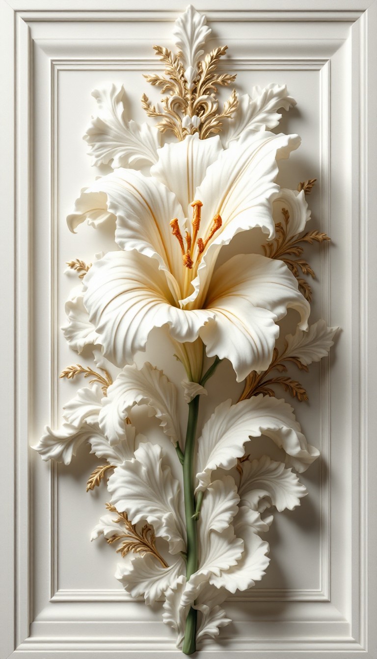Download Sculptural Lily Relief Image - Lily, Baroque, Renaissance