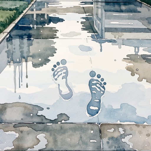 Free Fading Footsteps Away Image - Watercolor, Footprints, Rain ...