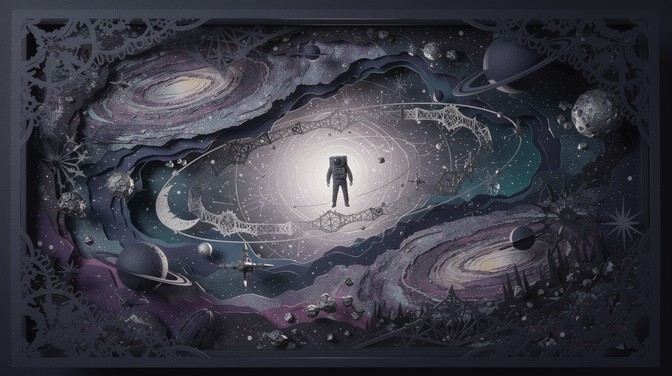 Free Cosmic Paper Universe Image - Kirigami, Papercraft, Astronaut ...