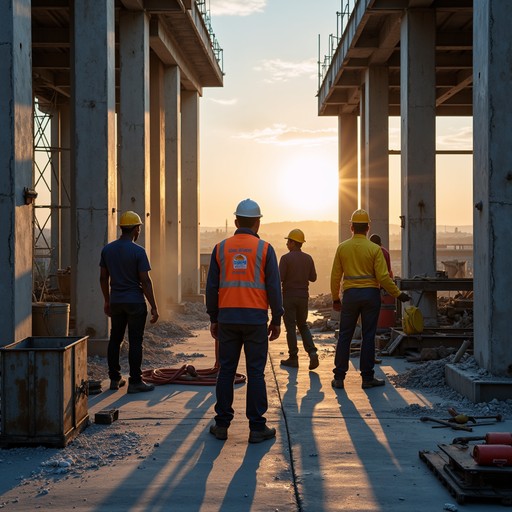 Free Construction Sunset Silhouette Image - Construction, Sunset ...