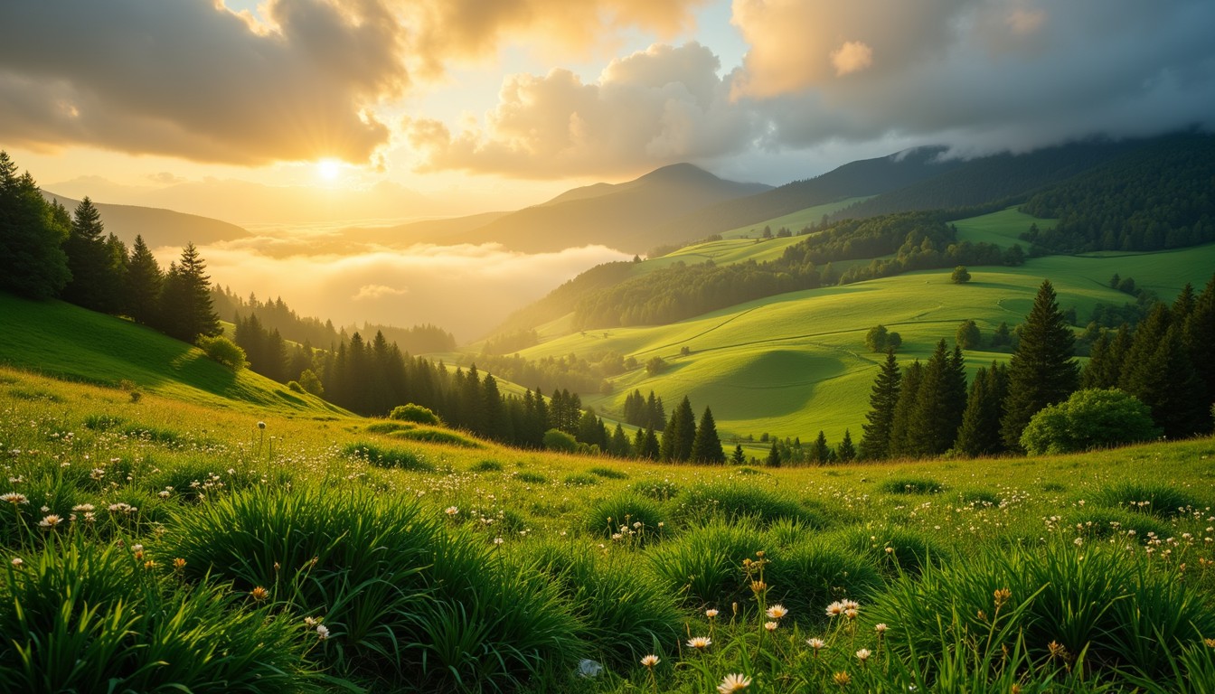 Free Golden Valley View Image - Mountains, Sunset, Landscape | Download ...