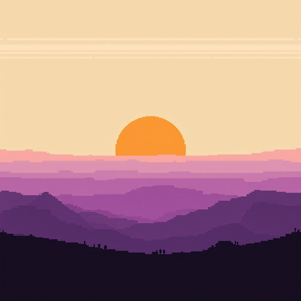 Free Pixelated Purple Sunset Image - Pixel, Pixelated, Minimalist ...
